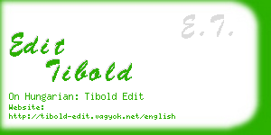 edit tibold business card